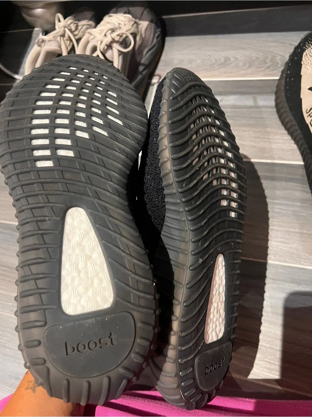 Yeezy Boost 350 V2 Black and Blue Stripe Sneakers